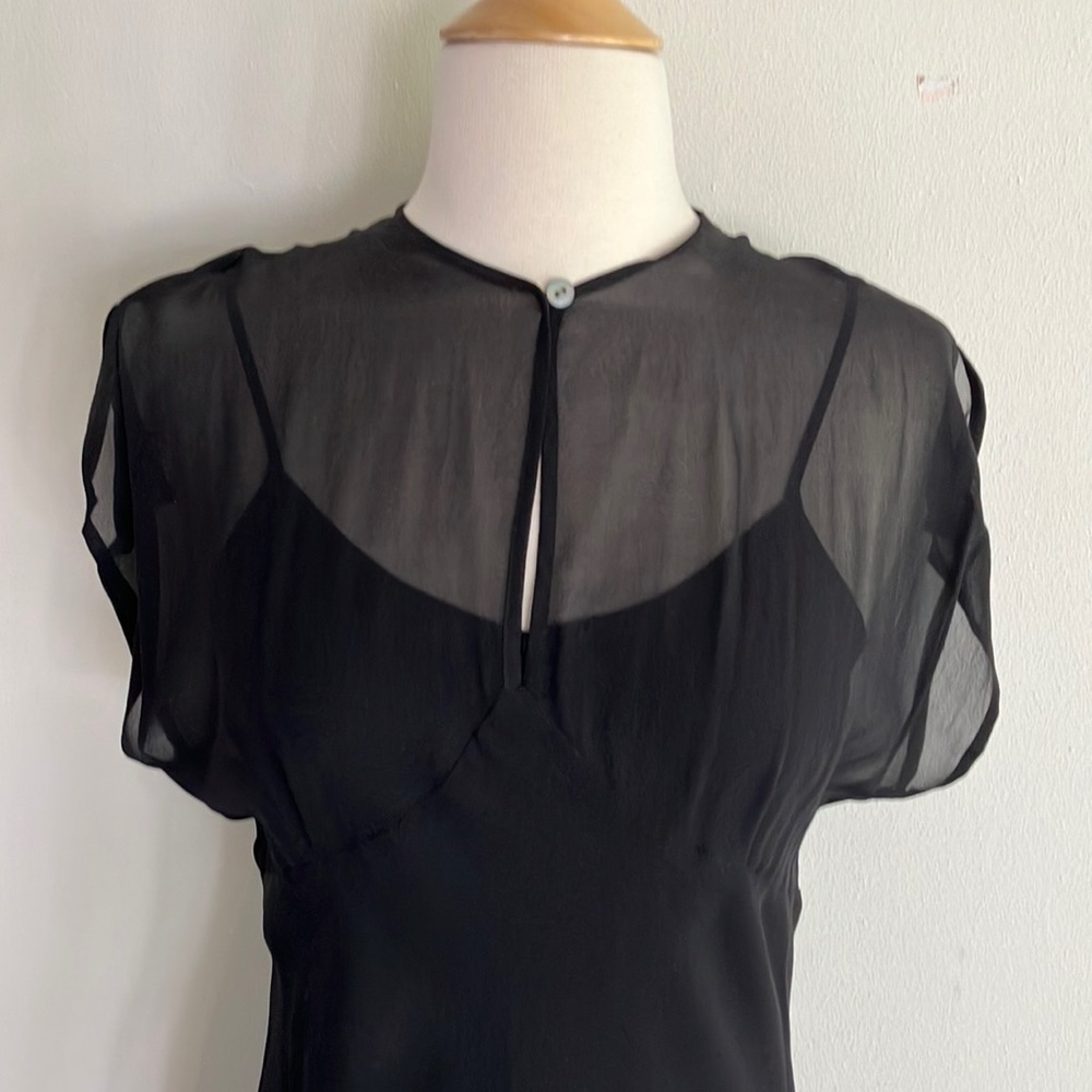 Vintage Bloomingdales silk black dress - Picture 2 of 5